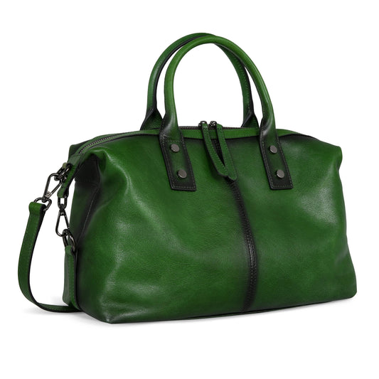 Iswee Satchel Bags Retro Leather Purses for Women Handbags Shoulder Bags Luxury Tote Hobo Cross Body Work Doctor Bag Pocketbooks (Green)