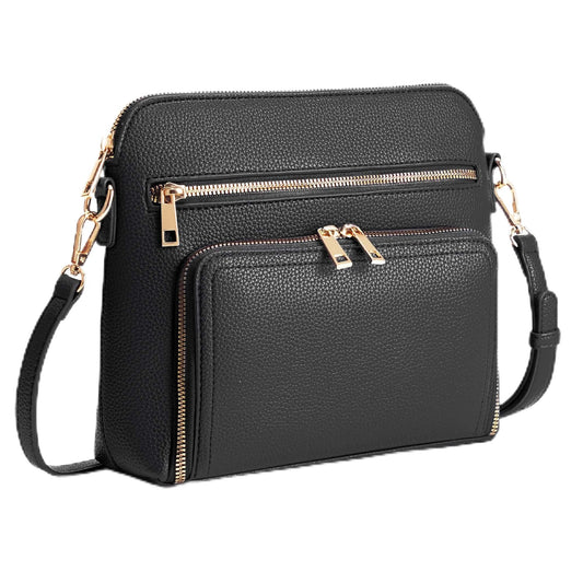 Goinsound RFID Crossbody Bag for Women Crossbody Purses for Women with Built in Wallets Black