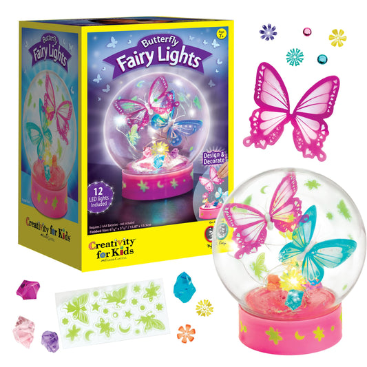 Creativity for Kids Butterfly Fairy Lights Kit | Create a Glowing Fairy Night Light with Butterflies & Sparkle | Relaxing DIY Craft & Imaginative Room Décor for Kids Everywhere (Ages 7+)