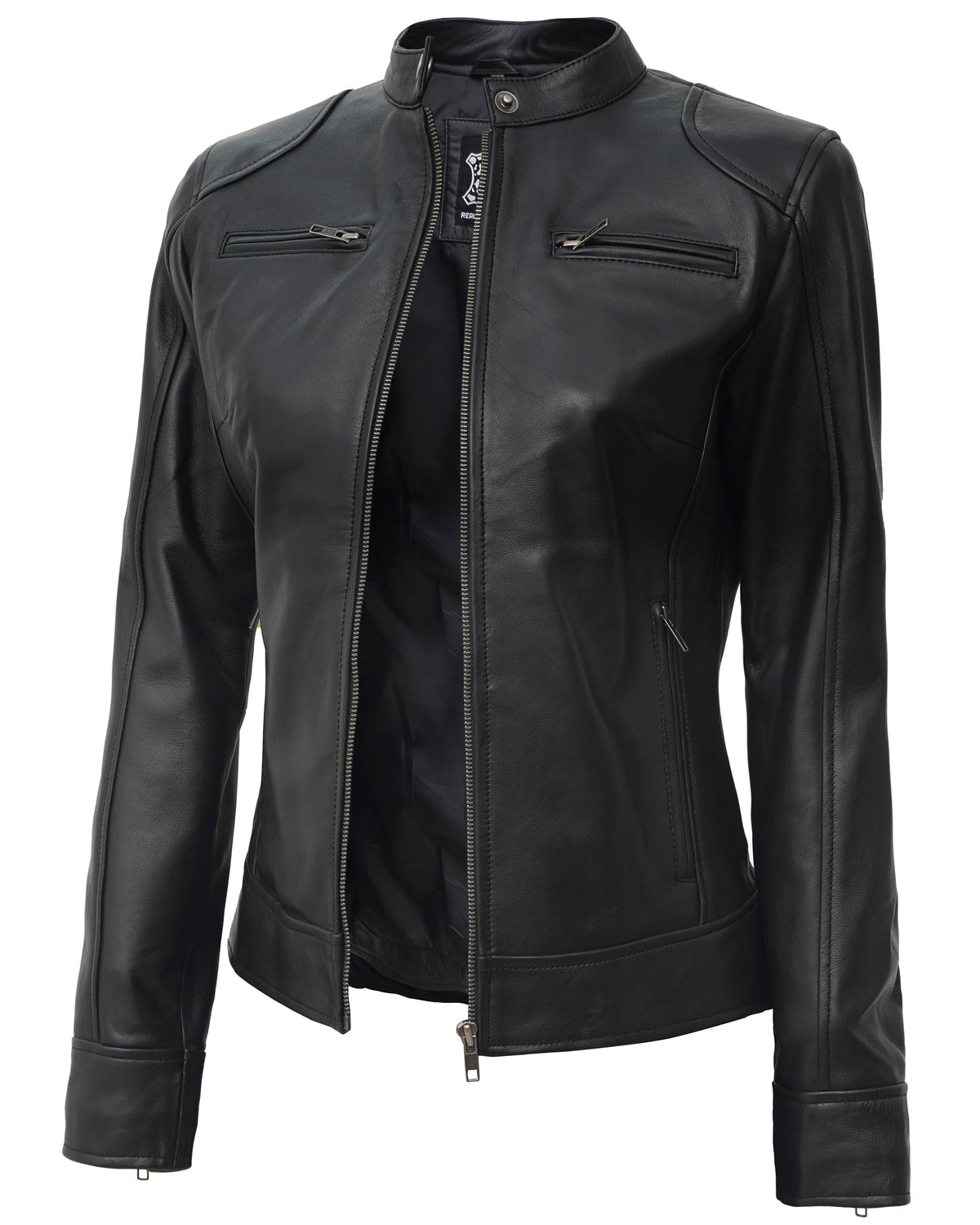 Blingsoul Womens Leather Motorcycle Jacket | [1313765] Dodge Black, XL