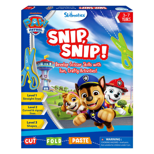 Skillmatics Scissor Skills Activity Book - Snip Snip PAW Patrol, 25 Cutting & Creative Activities for Preschoolers, Fine Motor Skills, Felt Craft Kit, Screen-Free Fun, Gifts for Ages 3, 4, 5, 6, 7