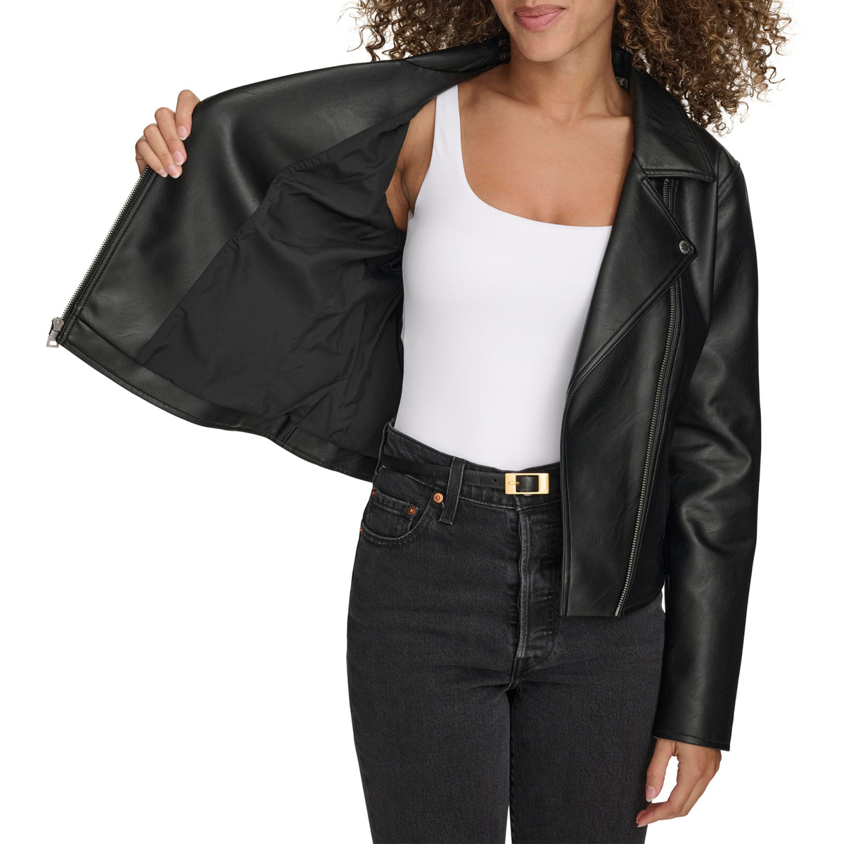 Levi's Women's Moto Jacket With Welt Pockets, Black, Large