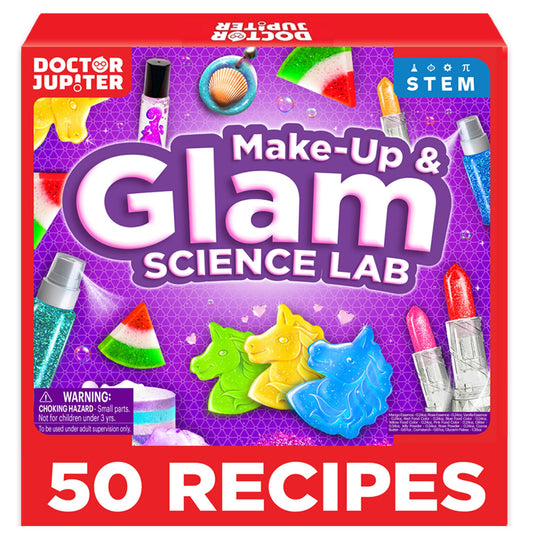 Doctor Jupiter Makeup & DIY Craft Kit for Girls Ages 6+ | Make Your Own Makeup, Perfume, Lip Gloss, Bath Bomb with 50 Beauty Recipes| Birthday Gift Ideas for 6-7-8-9-10-11-12 Year Olds