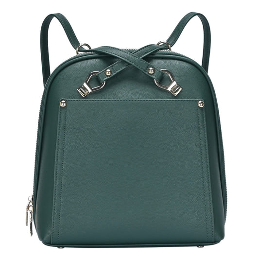 MMS Brands Miztique Daisy Convertible Backpack Purse for Women | Vegan Leather Shoulder Strap Bag or Convertible Backpack | (Emerald)