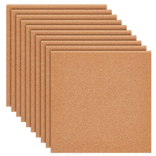 BENECREAT 8 Pack 12x12 Inch Cork Board 3mm Thick Cork Board Tiles Square Cork Tiles Coaster Cork Sheets Tiles for Bulletin Boards, Wall Decoration, DIY Crafts