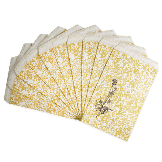 CuteBox Goldtone Jewelry of Quality Flat Paper Gift Bags 100pcs (4" x 6") for Retail, Merchandise, Packaging, Handmade Goods, Arts and Crafts, Outdoor Events, Holidays, Weddings