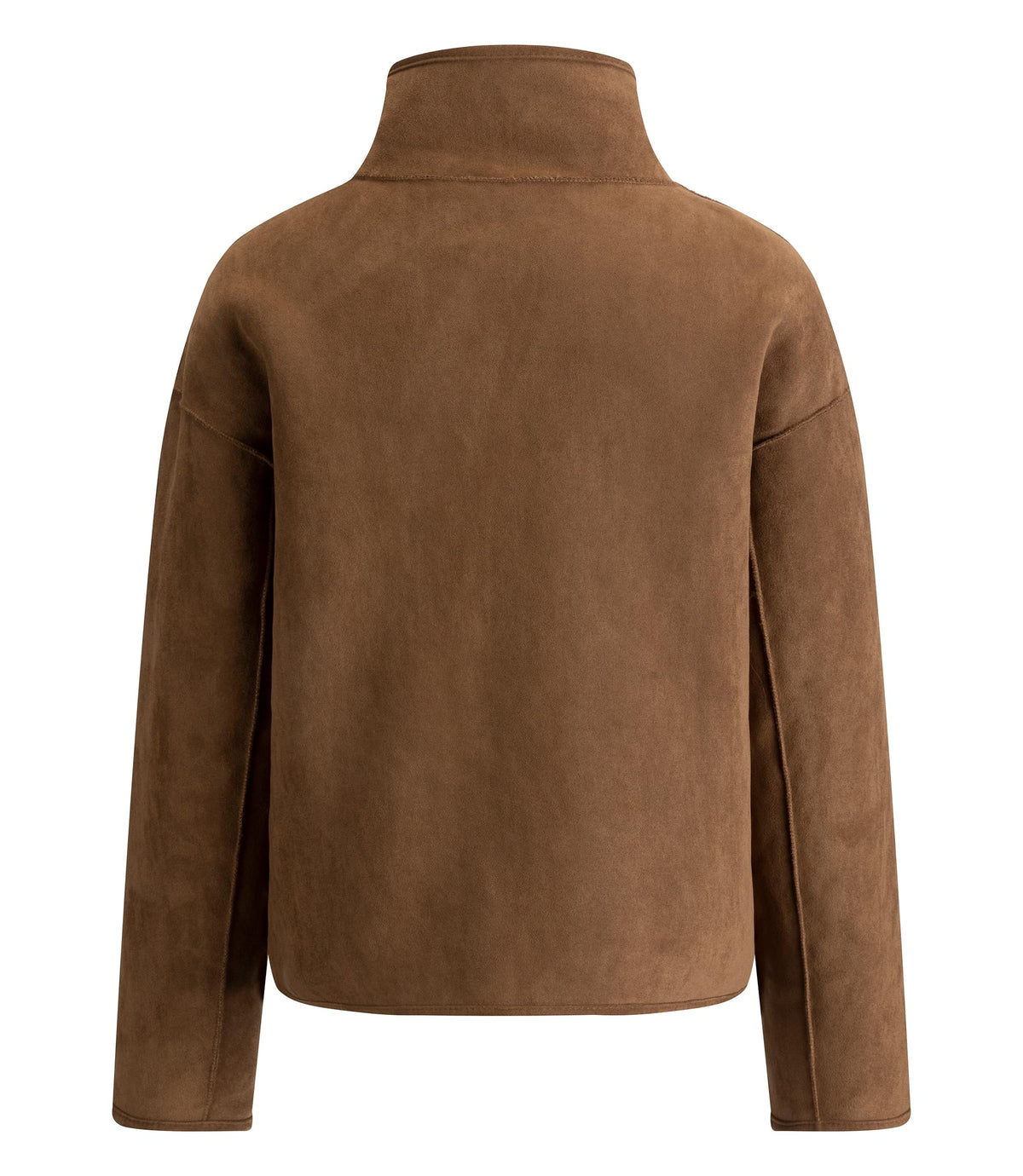 FLAVOR Womens Reversible Shearling Faux Leather Jacket Winter Casual Stand Collar Faux Fur Coats (Dark Brown, L)