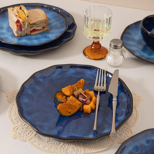 YIZERN Dinnerware sets plates and bowls sets modern plates,Ceramic Dinnerware Sets,12 Pieces Porcelain Lightweight Plates,Scratch Resistant Dish Set (style - 4, 4 - Set (12pcs))