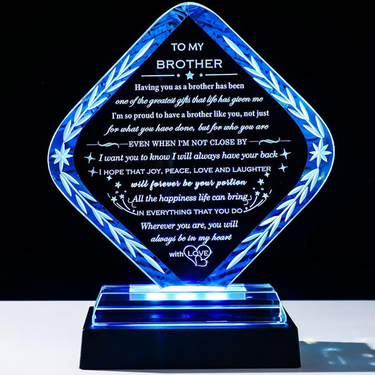 Regine Switzerland Laser Engraved Crystal Keepsake - Meaningful Gift for Brother | Perfect for Birthdays, Father's Day, and Graduations