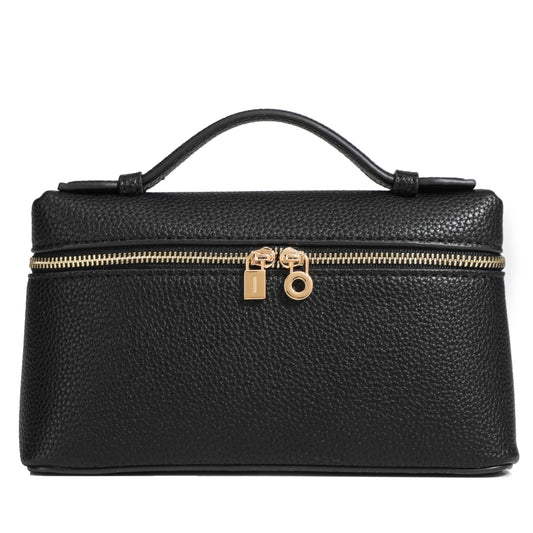 Rejolly Crossbody Bag for Women Small Leather Pouch Purse Top-Handle Trendy Shoulder Handbag Gold Hardware Black