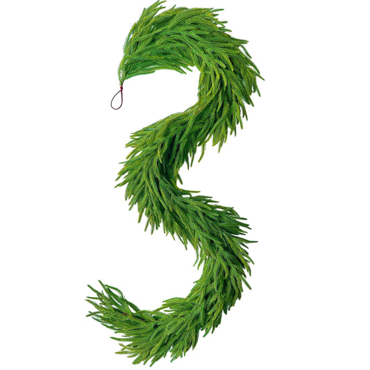 2026 Dense Real Touch Norfolk Pine Garland,Artificial Realistic,Holiday & Winter Christmas Mantel Garland, Greenery Decoration, 6FT