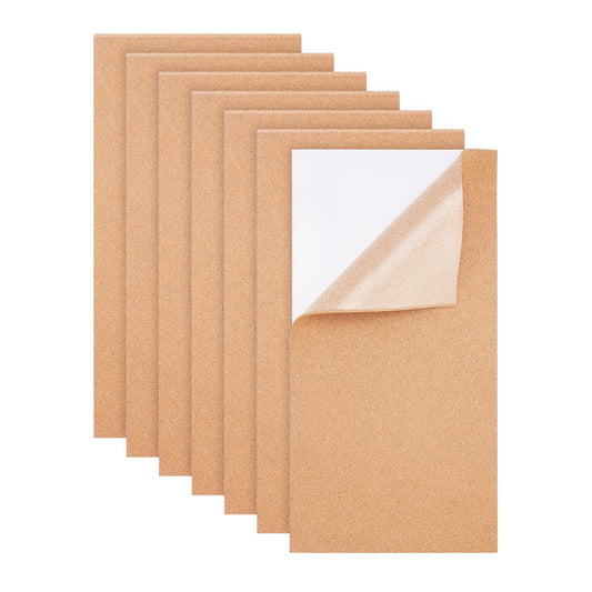 BENECREAT 6 Pack 15.7x7.8 Inch Back-Adhesive Cork Sheets (2mm Thick) Insulation Cork Backing Sheets for Coaster, Wall Decoration, Party and DIY Crafts Supplies