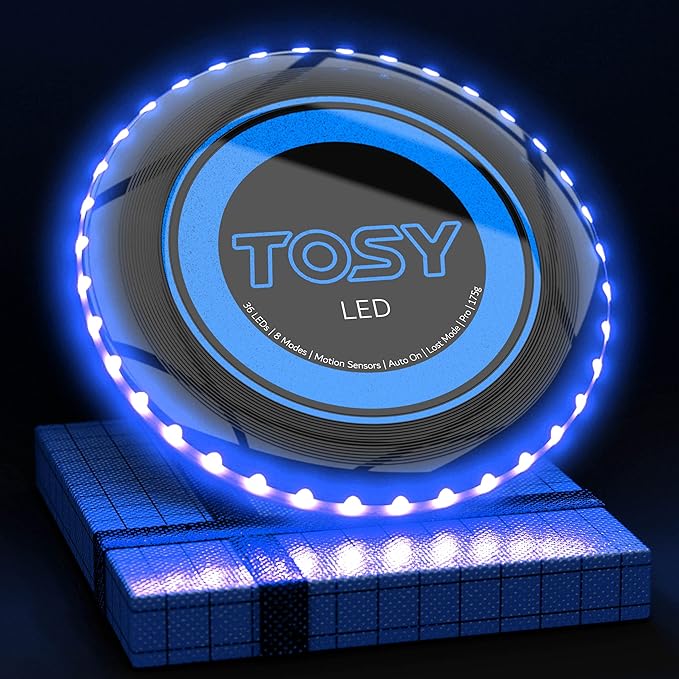 TOSY Bundle of 2 - Flying Disc 36 LEDs - Blue + Red