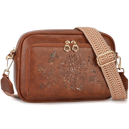 HAYRVANE Crossbody Bags for Women, Vegan Leather Crossbody Purses Shoulder Handbags with Built-in Wallet
