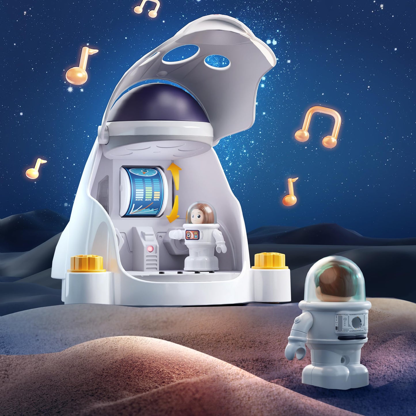 iPlay, iLearn Rocket Outer Space Toys, Kids Spaceship Playset with Space Shuttle, Electric Drill, 2 Astronauts, Educational STEM Take Apart Adventure Gift for 3 4 5 6 7 8 Year Old Boy Girl