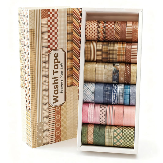 Bomichi Washi Tape, 42 Rolls Aesthetic Colored Decorative Cute Scrapbook Tape for Scrapbooking Supplies Journaling Craft Junk Journal