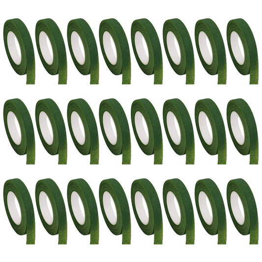 Foraineam 24 Rolls Floral Tape 1/2" x 30 Yards Florist Paper Stem Wrap Tapes for Bouquet Stem Wrapping Floral Arrangement and Craft Projects