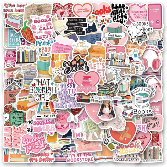 WQOWEHI 120PCS Pack Kindle Book Stickers for IPAD, e-Book Reader, Laptop, Cute Booktok Vinyl Stickers, Bookish Lover