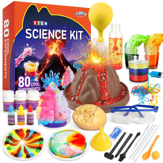 Benben 80 Experiments, Science Kit for Kids Ages 6 7 8 9 10 11 12 13 14, Earth Chemistry Physics Set, Volcano STEM Educational Toy, Birthday Gift for Boys Girls