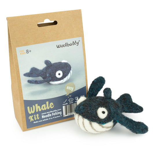 Woolbuddy Needle Felting Kit for Beginners & Adults – DIY Whale Animal Craft Kit – Complete Starter Set with Wool, Needles & Step-by-Step Instructions