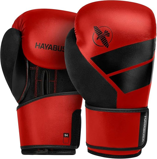 Hayabusa S4 PU Leather Boxing Gloves for Men, Women & Kids, 10oz, 12oz, 14oz, 16oz, Training, Sparring, Kickboxing, Fighting Sports, Taekwondo, MMA, Muay Thai & Arts