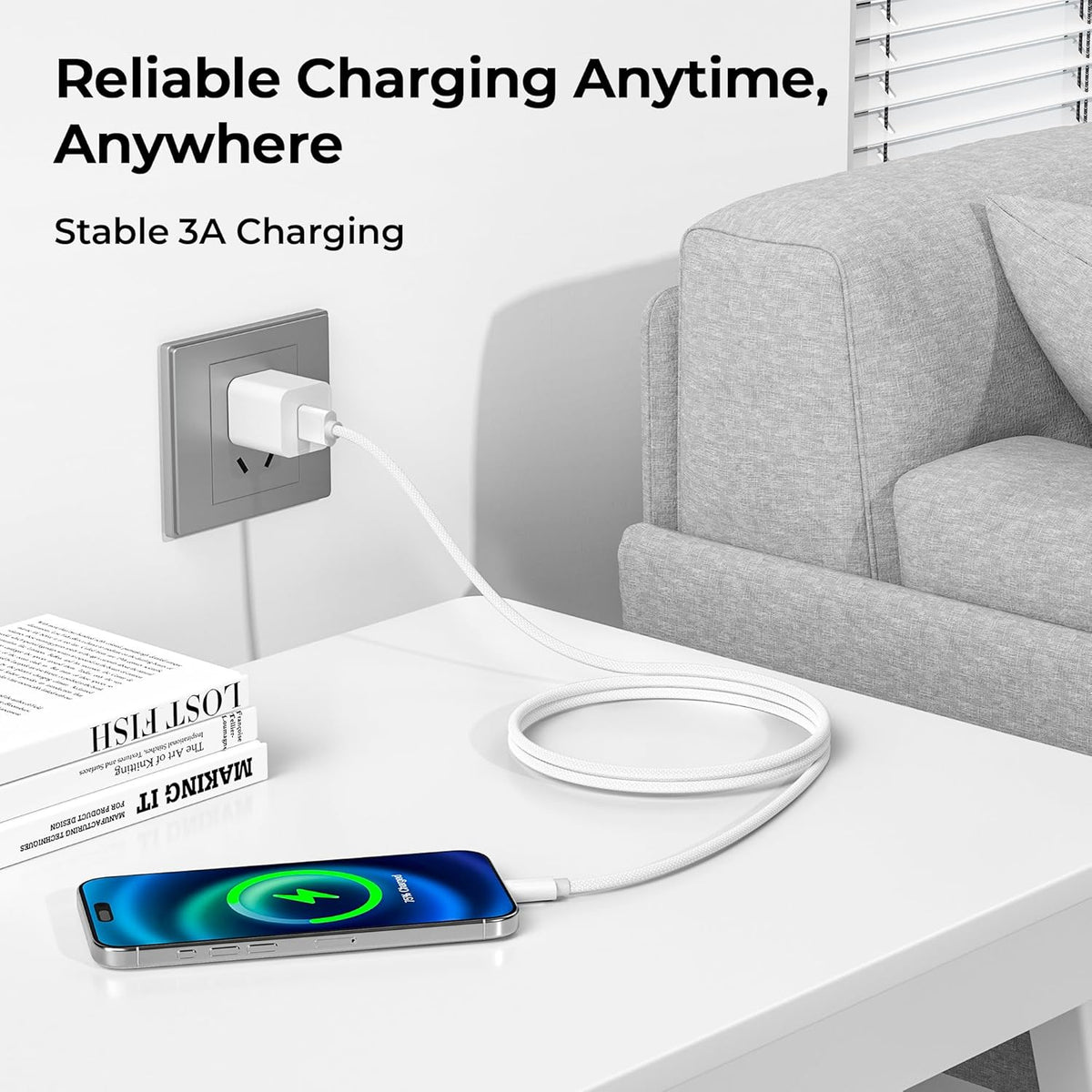 17 16 17e 15 10 4 5,Samsung S26 S25 S24 S23,White,2Pack 3.3FT(1M) Basesailor for iPhone Pro Max Charger Cord,USB to USB