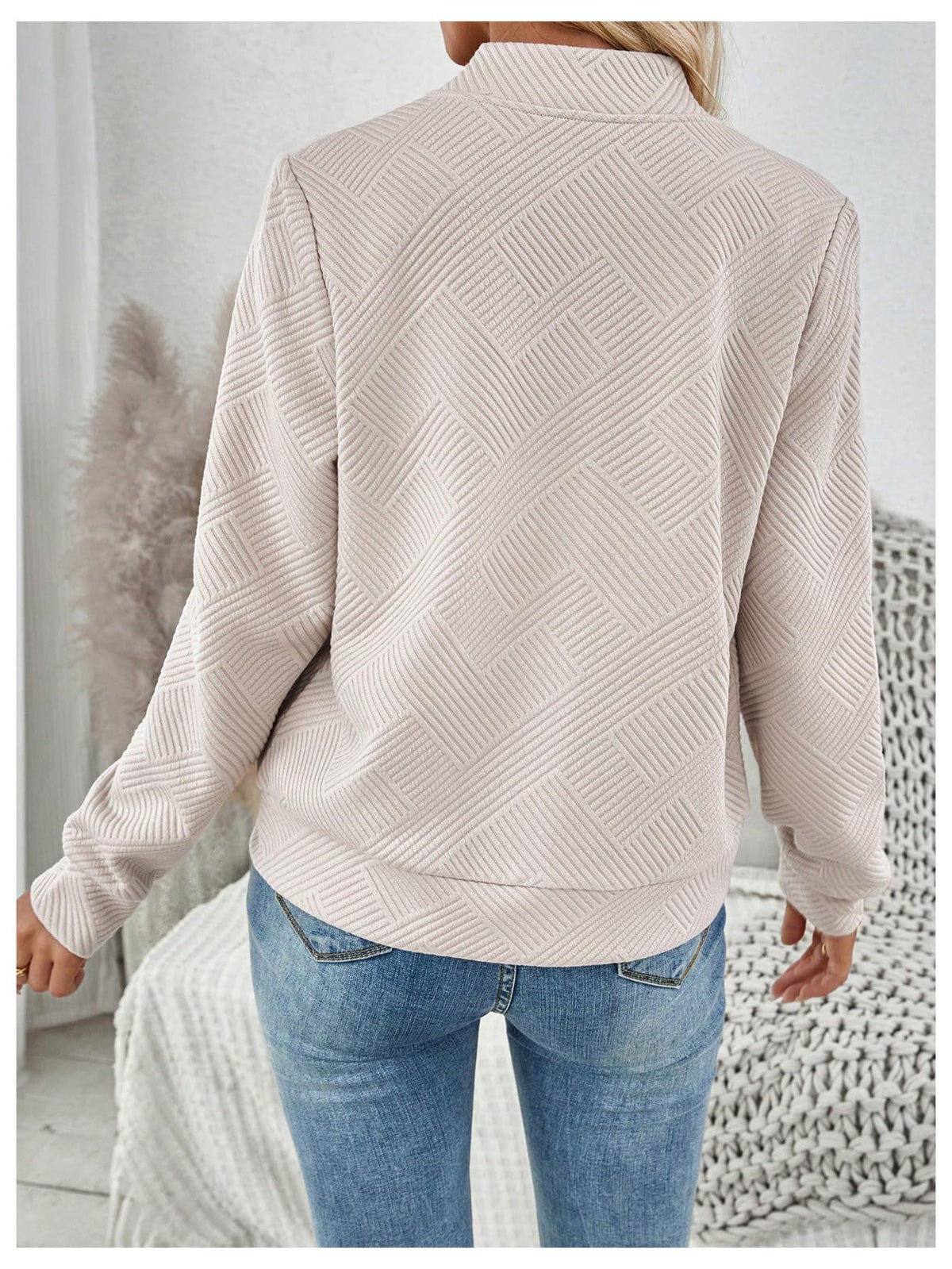 Verdusa Women's Zip Up Bomber Jacket Casual Long Sleeve Textured Lightweight Coat Business Casual Outfits Spring Fall Clothes Khaki Small
