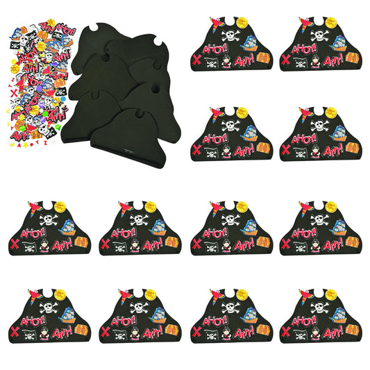 Fun Express Foam Pirate Hat Craft Kit for Kids - 12 Pack Pirate Accessories for Pirate Party Favors, Birthday Decorations & Costume Dress Up | DIY Pirate Hats Bulk Set for Themed Events & Classroom