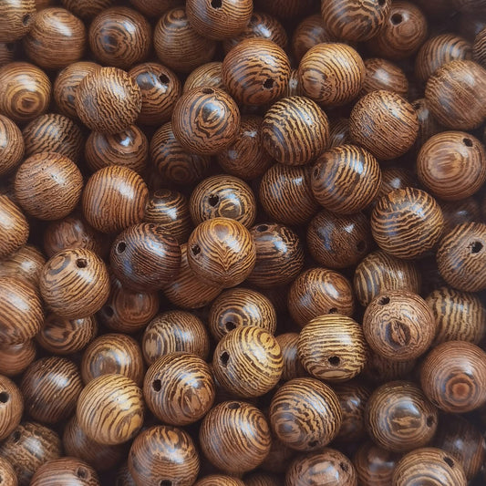 INSPIRELLE 1200pcs 6mm Dark Brown Wooden Beads Undyed Natural Stripe Round Wood Loose Craft Beads for Bracelets and Jewelry Making