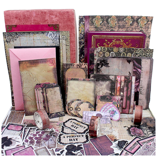 Diuhofart Vintage Scrapbooking Supplies Kit, 185pcs Junk Journal Kit with Scrapbook Paper A6 Aesthetic Notebook, Scrapbook Kit, Art Craft DIY Gift for Adult Women