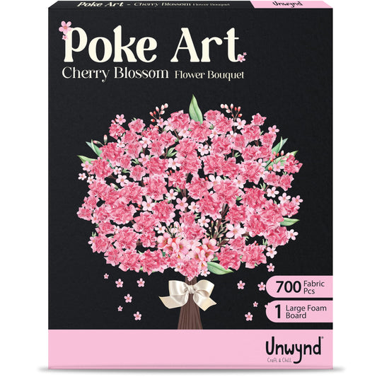 Unwynd Poke Art Cherry Blossom Flower Bouquet | Mess-Free Arts and Crafts for Adults | Teen Craft Kits | Mother's Day Flowers Gift | Gifts for Mother, Women and Men
