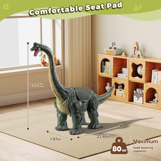 Dinosaur Ride On Toy Cars for Kids,Twinkoo Realistic Brachiosaurus Push Car with Three Sound Effects,Sound and Light Effects PP Wheels for Indoor/Outdoor Play,Best Gift for Kids(Brachiosaurus)