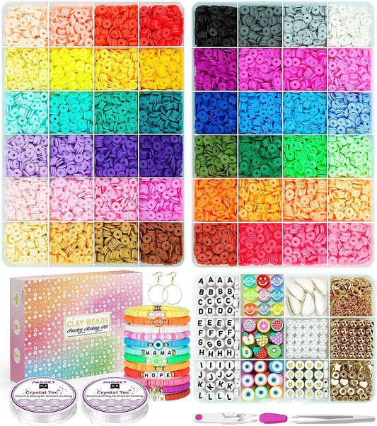 Sistenia Bracelet Making Kit, 12000Pcs Clay Beads 48 Colors in 3 Boxes, Friendship Bracelet Kit with Elastic Strings, Polymer Spacer Beads, Jewelry Making Crafts Gift for Teens Adults