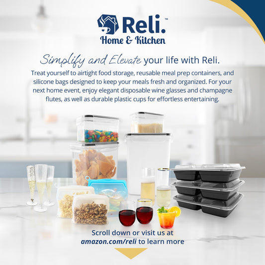 Reli. Airtight Food Storage Containers with Lids (36 Sets) | Kitchen Organizers and Storage Pantry Organizers | BPA Free Plastic Food Containers | Ultra Variety Pack w/Measuring Cup, 42 Labels, Pen