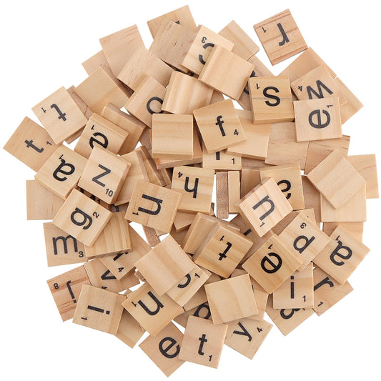 ZEONHAK 1200 PCS Wooden Letters Tiles, Small Letter Tile for Crafts, Wooden Alphabet Letter Tiles for DIY Decoration, Craft Projects, Spelling Alphabet, 0.8 x 0.7 x 1/5 Inch