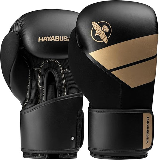 Hayabusa S4 PU Leather Boxing Gloves for Men, Women & Kids, 10oz, 12oz, 14oz, 16oz, Training, Sparring, Kickboxing, Fighting Sports, Taekwondo, MMA, Muay Thai & Arts