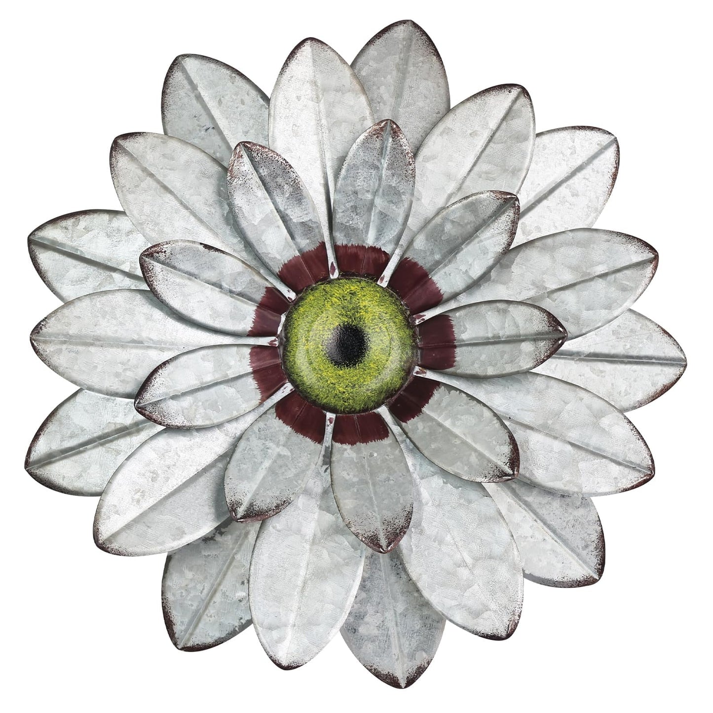 YEAHOME Metal Flower Wall Decor, 11" Boho Wall Art for Bedroom/Rustic Patio Decor