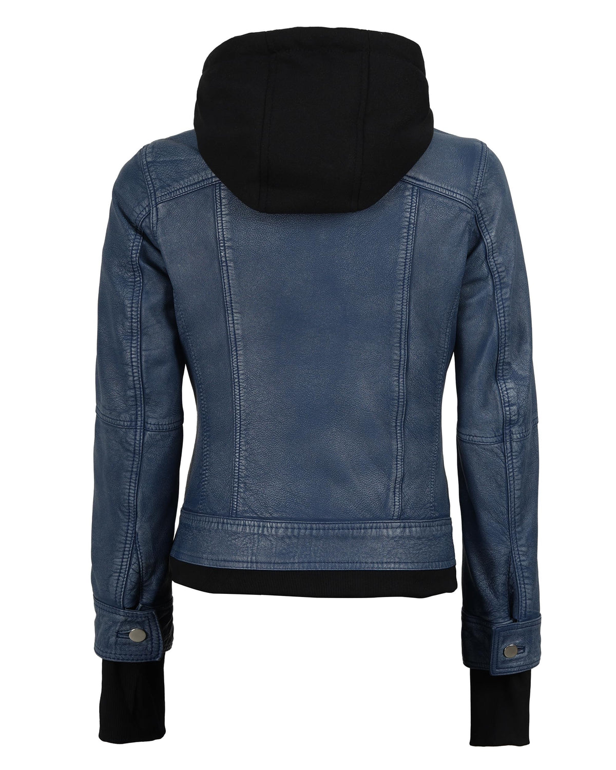 Decrum Leather Jacket With Hood - Leather Jacket With Hood | [1332716] Betty Washed Blue, XXL