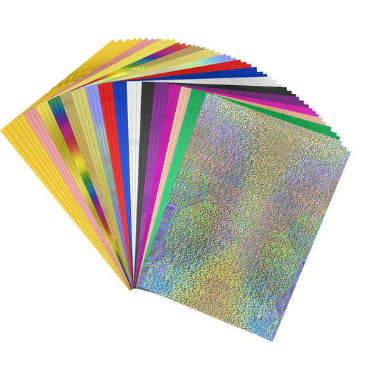 BAOFALI 100 Sheets 20x29cm Colors Hot Foil Paper Toner Reactive Foil Hot Stamping Foil Paper by Laser Printer and Laminator for Scrapbooking Craft Card Making DIY Album Decoration （ 16 Colors）