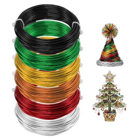 YTKavq Aluminum Craft Wire,14 Gauge 6 Rolls Jewelry Beading Wire for Jewelry Making, DIY Crafts & Floral Design - Soft Bendable Metal Wire, Perfect Alternative to Copper Wire (33FT x 6)