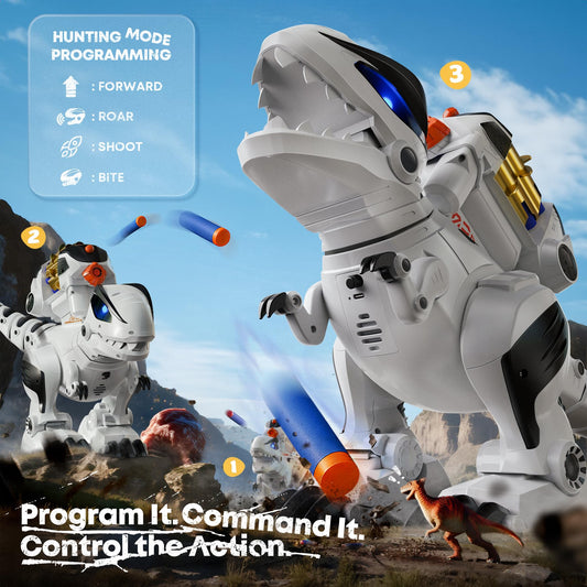 Ruko 8809 Remote Control Robot Dinosaur Toys for Kids, Large Rechargeable Toys, STEM Programmable Interactive with Sound Effects, Birthday Gifts for Boys & Girls Age 3 4 5 6 7 8