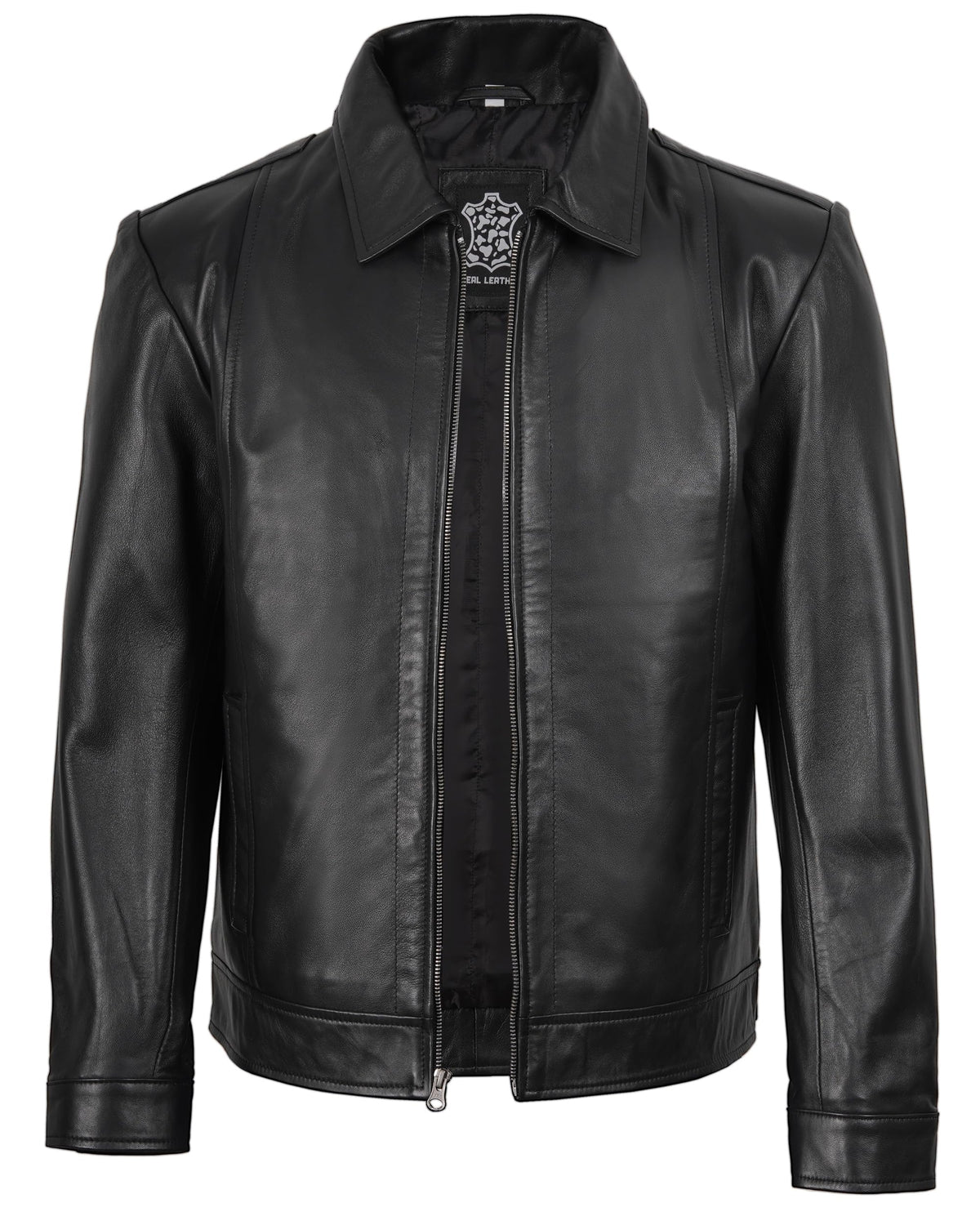 Decrum Black Leather Jacket For Men - Lambskin Vintage Leather Jackets | [1103535] Jose Black, XL