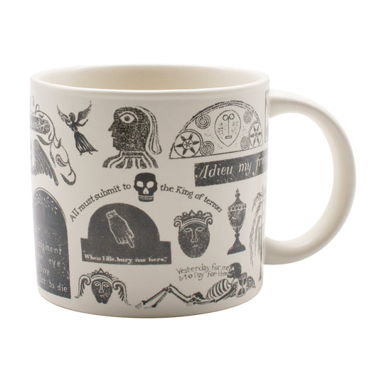 The Unemployed Philosophers Guild Memento Mori Coffee Mug - Features Classic Images Taken from Burial Monument Carvings, Comes in a Gift Box, 14 oz