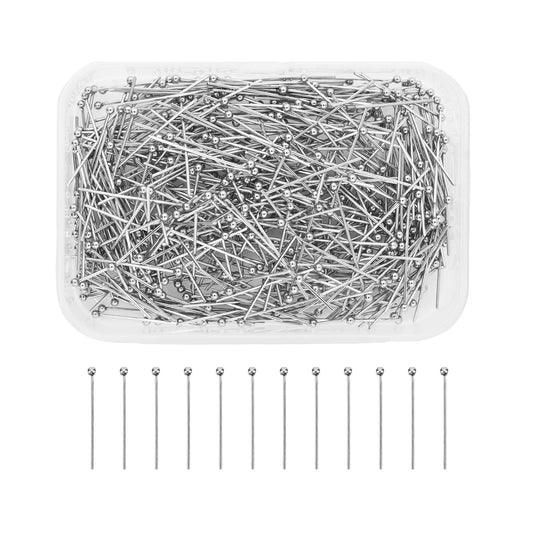 Mandala Crafts 1 Inch Stainless Steel Ball Head Pins for Jewelry Making Earring Making Supplies - 500 Jewelry Findings for Making Earrings DIY Bracelets Rosary Charms