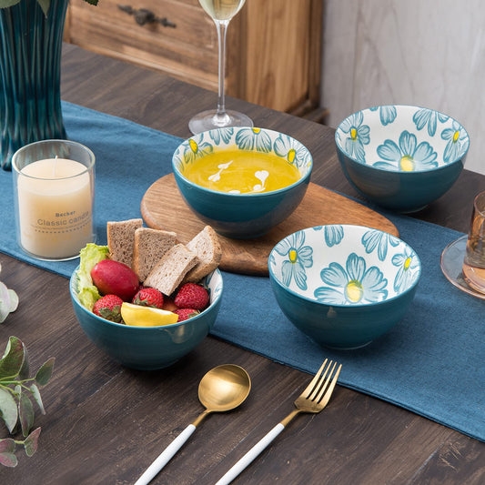 SAGOSKAT 12-pieces Dinnerware Set Ceramic Dish Set Plates Sets Service for 4, Bowl Sets, Stoneware Dinnerware Sets, 12pcs Plate and Bowl Set for kitchen