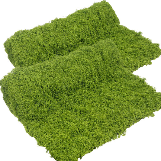 FAICOIA 2 Pcs Fake Moss Rug 39" x 39" Mossy Table Runner Green Artificial Moss Mat for Crafts Decorating Faux Moss Grass for Plants Indoor Planters Fairy Garden DIY Centerpieces Wedding 100 x 100cm