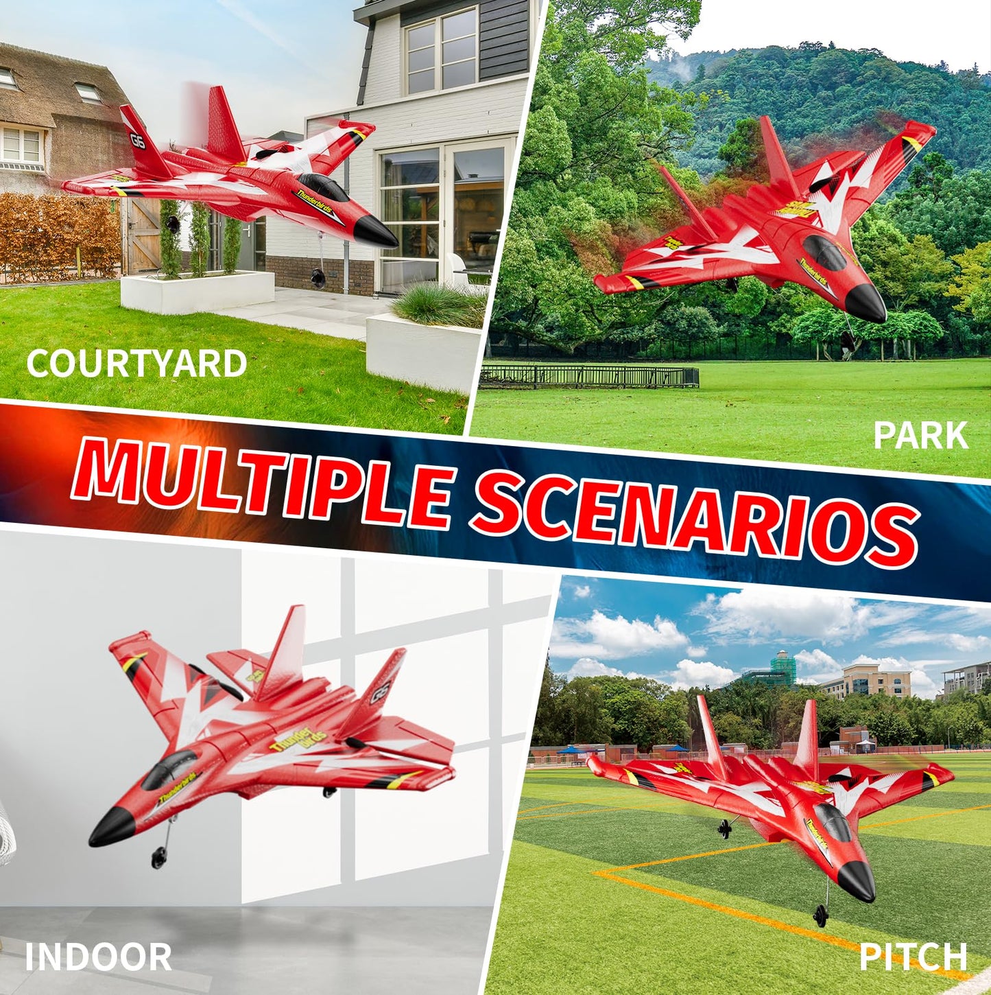 4DRC Foam RC Plane for Kids Adults, Remote Control Airplane RC Jet Helicopter Drone Plane for Kids Adults Beginner, Easy to Fly RC Fighter, Remote Control Aircraft with Automatic Balance Gyro