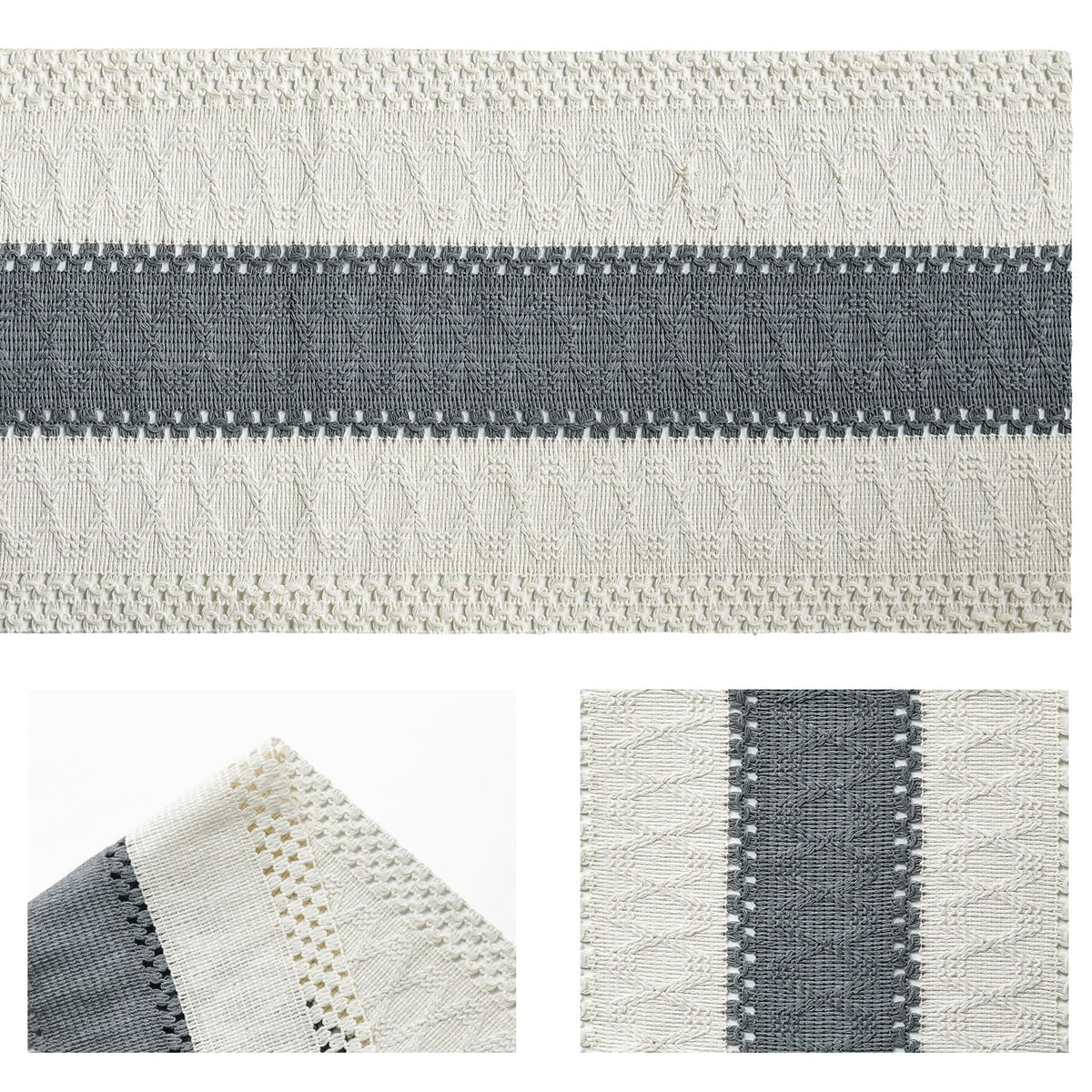 Artoid Mode Dark Grey Farmhouse Rustic Table Runner, Seasonal Holiday Hollow Kitchen Dining Table Decoration for Home Party Decor 12x72 Inch