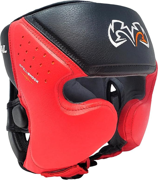 RIVAL Boxing RHG10 Intelli-Shock Headgear, D3O Front and Side Padding, Hook and Loop Back Adjustment with Lace on Top, and Anatomical Rear Head Pad Every Time