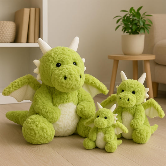 Soft Little Flying Dinosaur Stuffed Plush Pillow, Adorable Green Dragon Plush Toy and Birthday Presents for Kids, Adults and Collectors(Green/19.7in)